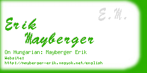 erik mayberger business card